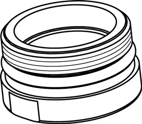 Adapter mit Gewinde, geeignet für Luftsprudler. Abbildung zeigt chromfarbenes Design. Produkt von Ideal Standard für effiziente Nutzung im Sanitärbereich.